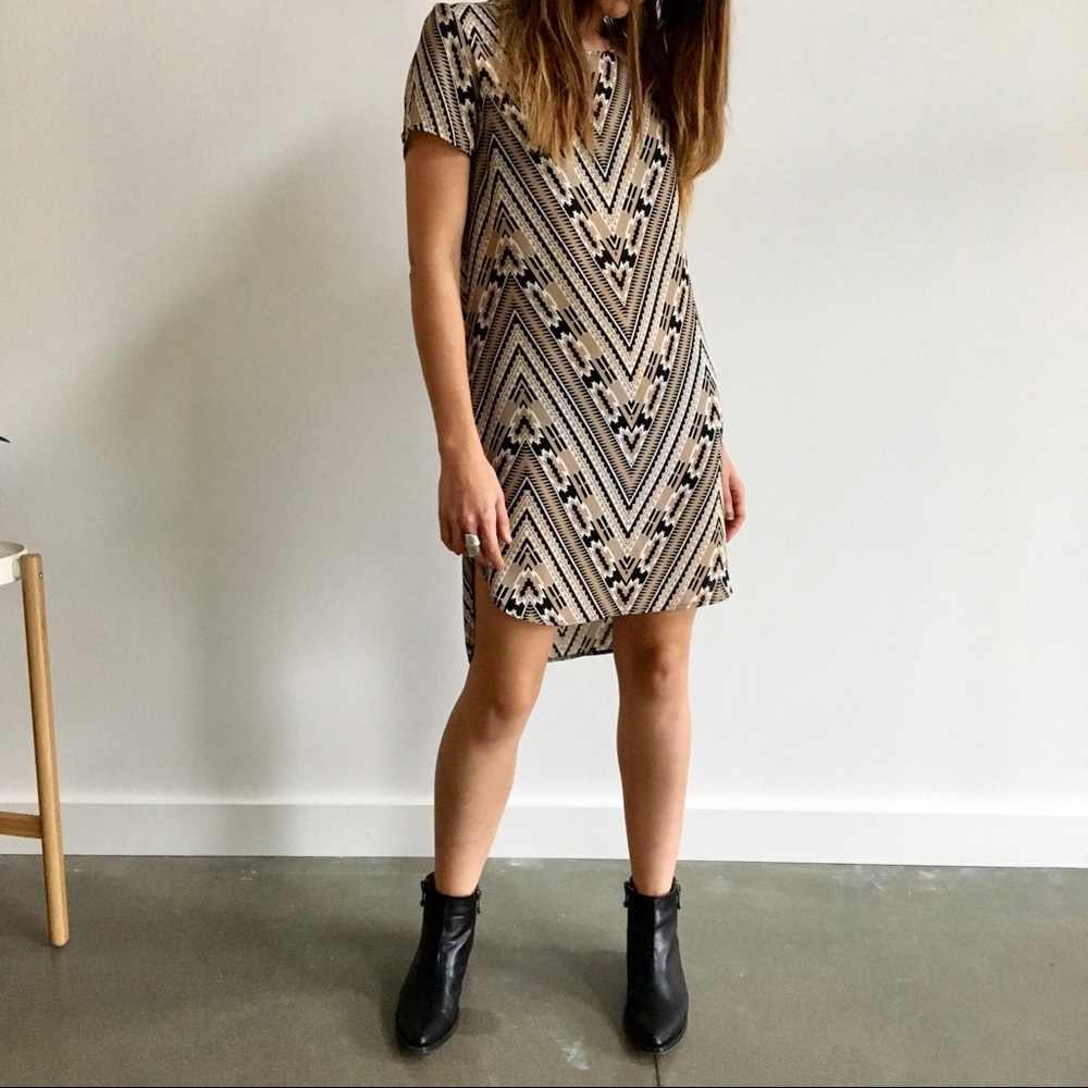 Tribal patterned shift dress